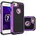iPhone 8 Case, OEAGO iPhone 7 Silicone Case [Drop Protection] [Shock Proof] Hybrid Dual Layer Rubber Plastic Impact Defender Rugged Slim Hard Case Cover Shell for Apple iPhone 8 / iPhone 7 - Purple