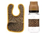 Present Time Bud Leopard Baby Bib and Bottle set