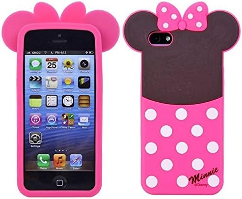 iPhone 5S Case,iPhone 5S Minnie Mickey Gel Case,Tribe-Tiger Cute Cartoon Animal Mouse Minnie Soft Silicone Back Case Cover for Apple iPhone 5S/iPhone 5(Mouse Minnie)