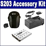 Nikon Coolpix S203 Digital Camera Accessory Kit includes: SDENEL10 Battery, ....