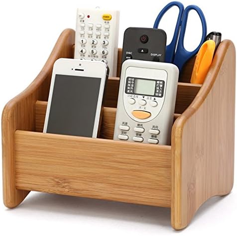 Zabrina 3 Slot Solid Wood Desk Remote Controller Holder Organizer; Home Sundries Storage Box; TV Guide/Mail/CD Organizer/Caddy/Holder