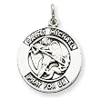 Sterling Silver Oxidized Saint Michael Medal