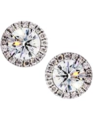 2ctw Round Diamond Stud Earrings in 14k Halo Settings