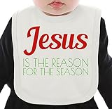 Jesus Is The Reason For The Season Funny Slogan ネクタイを有する有機ビブ Medium