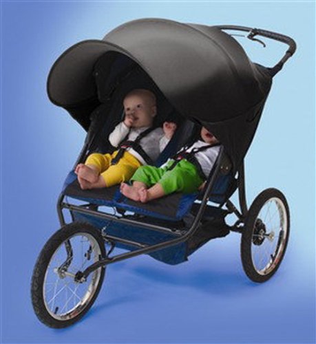 Kiddopotamus Rayshade Uv Protective Stroller Sun Shade (double - Black) Picture