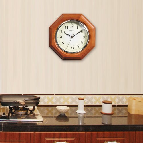 Chaney 46101A1 12 inch Octagon Wood Clock Home Garden Decor Clocks Wall