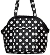 Designer Dog Carrier - Open Top Polka Dot Totes Pet Carrier - Black & White
