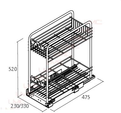Vauth-Sagel Lazy Susan with White Round Rotating Trays (24" Round 2-tray) Double