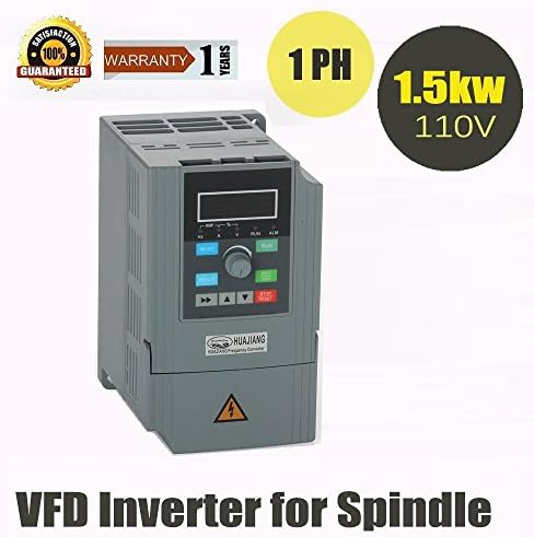 Konmison VFD 110V 1.5KW 1HP Inverter Variable Frequency Drive 1500W for Spindle Motor Speed Control (110V 1.5kw VFD)