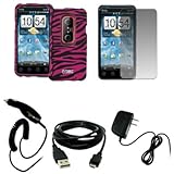 EMPIRE Hot Pink and Black Zebra Stripes Rubberized Design Hard Case Cover + ....