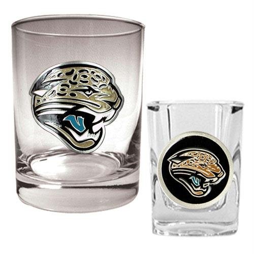 NFL Jacksonville Jaguars Rocks Glass & Shot Glass Set - Primary Logo