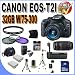 Canon EOS Rebel T2i 18 MP CMOS APS-C Digital SLR Camera with 3.0-Inch LCD and EF-S 18-55mm f/3.5-5.6 IS Lens & Canon 75-300 Lens (2 Lens Kit!!!!) + 32GB Memory+ Battery Grip + 2 Extra Batteries + Charger + 3 Piece Filter Kit + UV Filter + Full Size Tripod + Case +Accessory Kit