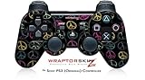 Sony PS3 Controller Skin Kearas Peace Signs Black