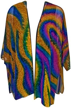 Women's Sedona Inspired Hand Painted Art Wear Silk Jacket & Scarf One Size Oversized