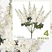FOUR 26" Delphinium Artificial Flower Bushes in Bridal White for home or wedding decoration