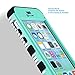 ULAK iPhone 5C Case, 3in1 Anti Slip iPhone 5C Case Hybrid with Soft Flexible Inner Silicone Skin Protective Case Cover for Apple iPhone 5C Minimal Mint Stripes + Black
