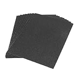 uxcell 防水紙　研磨紙　シリコンカーバイド砥粒　ブラック　80Cw　28x 23cm　10枚