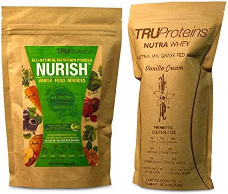 TRUProteins Meal Replacement Bundle. Consists of 2 Items, Vanilla Cream NutraWhey Protein Powder(15 Serving) &amp; Nurish Nutritional Boost for smoothies(12 Servings)