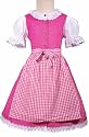 ELLY KINDERDIRNDL DIRNDL-SET PINK KARO/BL&Uuml;MCHEN v. ISAR-TRACHTEN