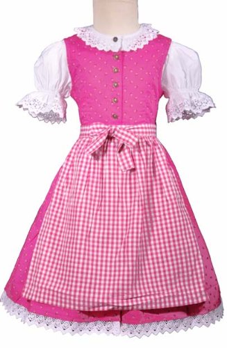 Produkt-Bild: ELLY KINDERDIRNDL DIRNDL-SET PINK KARO/BL&Uuml;MCHEN v. ISAR-TRACHTEN