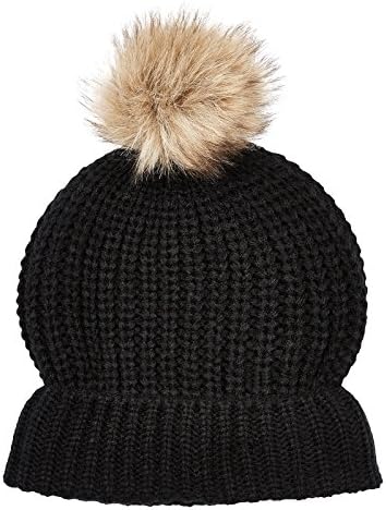 Accessorize Womens Fisherman Rib Pom Beanie hat