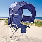 IMAGE OF Brylane Home Camp Chair with Canopy (BLUE,0)