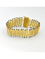 .925 Sterling Silver Bracelet Bangle Gold Plated Handmade Vermeil Jewelry