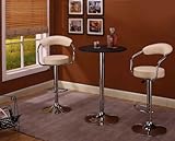 Set Of 2 White & Chrome Finish Air Lift Adjustable Swivel Bar Stools