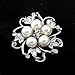 Buyinhouse New Fashion Ladies Girls Brooches Flashing Rhinestones Crystals Pearls Flower Petals Leaves Brooches Pin Clips All-match Clothing Accessories Suitable for Any Occasions