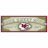 NFL Kansas City Chiefs 6-by-17 Wood "Home Sweet Home" Cross Stitch Sign