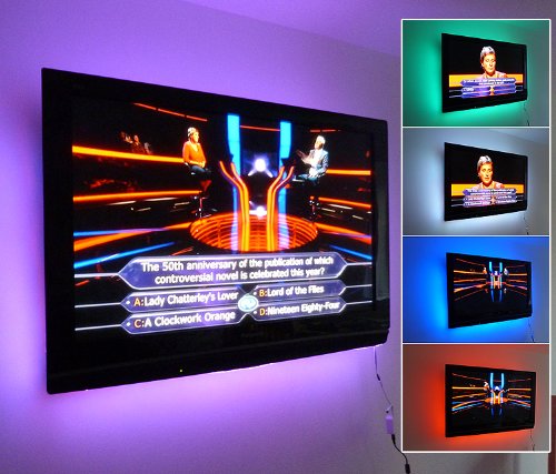 Buy RGB COLOUR CHANGING STRIP LIGHT SET (2 x 50CM STRIPS + WIRELESS REMOTE & SUPPLY) 16 COLOURS - 5 EFFECTS ** IDEAL FOR TV/PLASMA TV BACK LIGHTING, HOME CINEMA ** Promo Offer