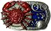 CANCER THE CRAB, ZODIAC HOROSCOPE SIGN BELT BUCKLE + display stand