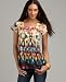 Style&co. Petite Top, Flutter Sleeve Ikat Print