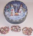 Scott's Cakes 1 lb. Dark Chocolate Covered Pretzel with Chocolate Chips & Jimmies in a Warm Wishes Tin