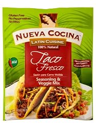 Nueva Cocina Ground Beef Seasoning, Taco Fresco, Mild, 1.25-Ounce Packet (Pack of 12)