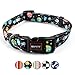 QQPETS Dog Collar Personalized Comfortable Adjustable Collars for Small Dogs Outdoor Walking Running (S, Space)