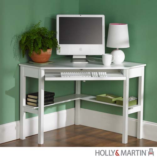 Holly & Martin Alexander Corner Computer Desk in Painted White On Sale