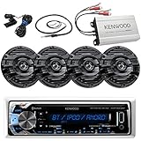 New Kenwood Marine Boat Yacht Bluetooth Digital USB AUX iPod iPhone AM/FM Radio Stereo Player With 4 X 6.5