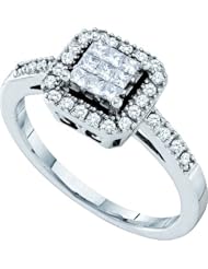 0.33CTW ROUND PRINCESS DIAMOND LADIES INVISIBLE RING