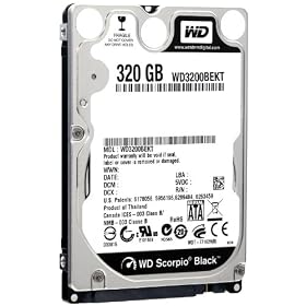 Western Digital 320 GB Scorpio Black SATA 7200 RPM 16 MB Cache Bulk/OEM Notebook Hard Drive WD3200BEKT