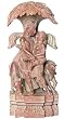 Antique Figurine Stone Carving Lord Krishna and Radha 2.25 x 1.25 x 5 inches (sos390)