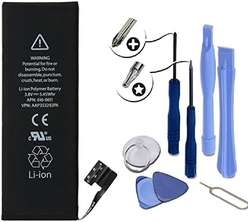 All Power Zero Cycle 3.8V 1440 mAh Li-ion for Apple iPhone 5 Replacement Battery Kit with Tools and Instructions