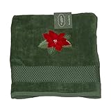 UPC 617561103257 product image for St Nicholas Square Poinsettia Holiday Bath Towel Green Cotton Christmas | upcitemdb.com
