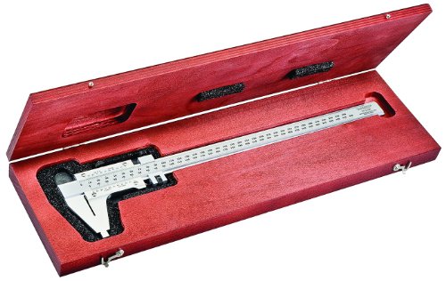 Starrett 123MZ-300 Master Vernier Caliper In Finished Wood Case, 0.02mm Graduation, 0-300mm Range Images