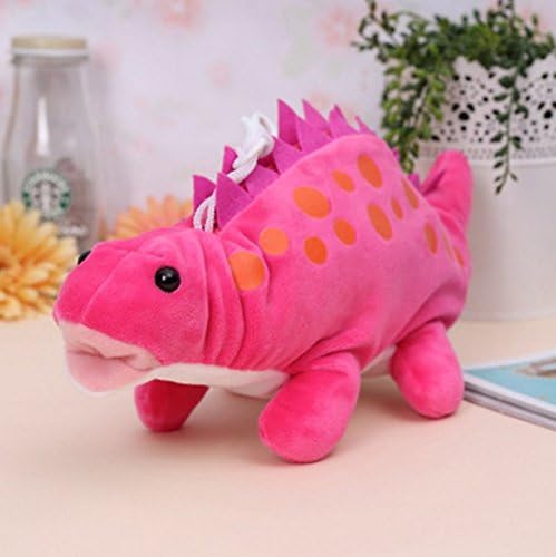 Dinosaur Shaped Plush Animal Pencil Case Cartoon Bag for Children/Kids rose