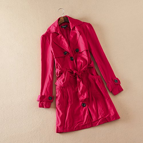 Fillon_Select 2点セット レッド レディース スプリング コート コットン素材 オリジナルアクセサリー付