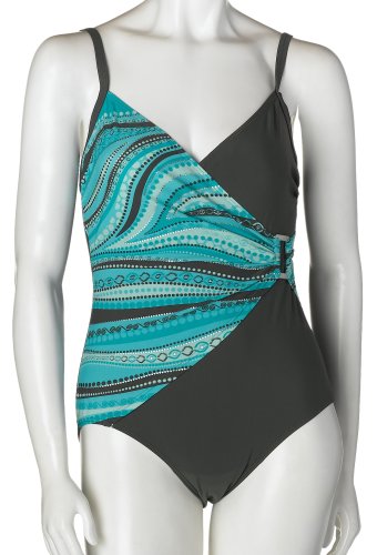 Christina Women's Lava Stripes 1 Piece Crossover Tank Suit