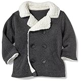 オールドネイビー OLD NAVY/ シェルパカラーフリースピーコート チャコール アウタージャケット 3～6ヶ月【並行輸入】