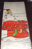 Vintage! Hallmark Peanuts Snoopy & Woodstock Christmas Tablecloth Table Cover