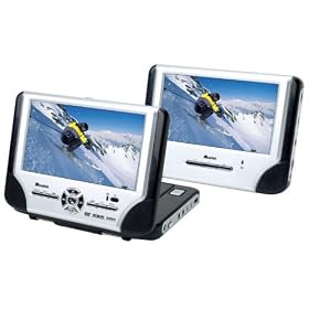 Mustek VIEWFUN PD77 Dual Screen Portable DVD Player with Car Harness